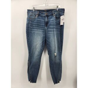 KUT From the Kloth Womens‎ Ankle Skinny Jeans Blue Distressed Size 16